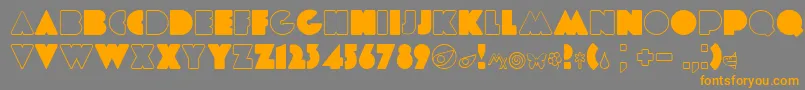 Etiaw3 Font – Orange Fonts on Gray Background
