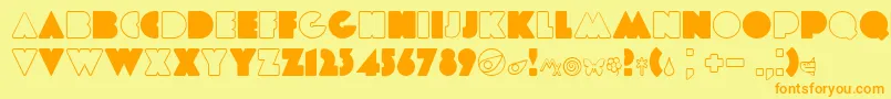 Czcionka Etiaw3 – pomarańczowe czcionki na żółtym tle