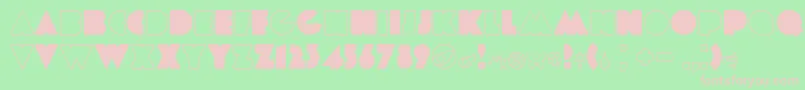 Etiaw3-fontti – vaaleanpunaiset fontit vihreällä taustalla