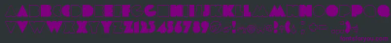 Etiaw3-fontti – violetit fontit mustalla taustalla