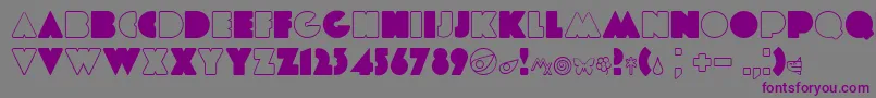 フォントEtiaw3 – 紫色のフォント、灰色の背景