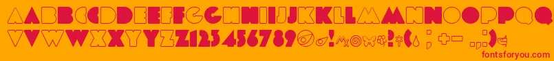 Etiaw3 Font – Red Fonts on Orange Background