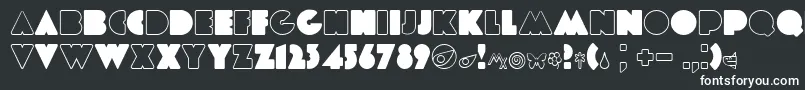 Etiaw3-fontti – valkoiset fontit mustalla taustalla