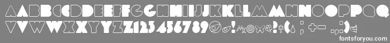 Etiaw3-fontti – valkoiset fontit harmaalla taustalla