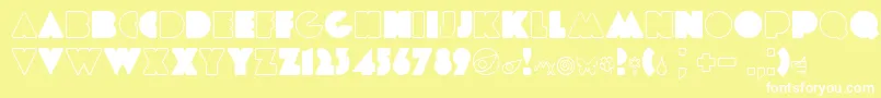 Etiaw3-fontti – valkoiset fontit keltaisella taustalla