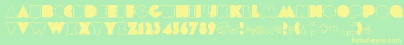 Etiaw3-fontti – keltaiset fontit vihreällä taustalla