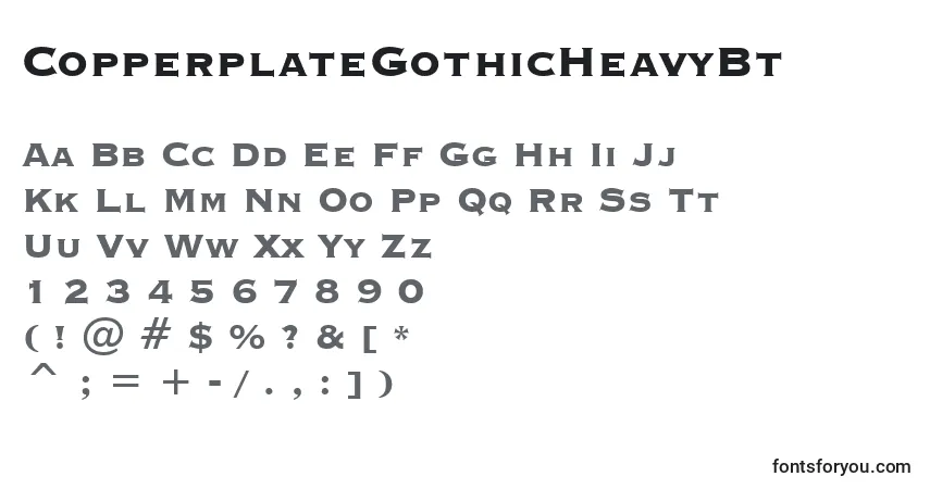 CopperplateGothicHeavyBt-fontti – aakkoset, numerot, erikoismerkit