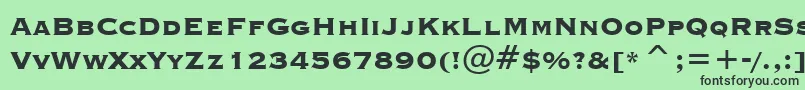 フォントCopperplateGothicHeavyBt – 緑の背景に黒い文字