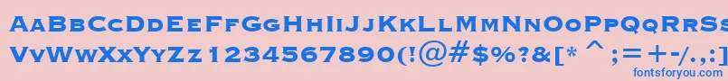 CopperplateGothicHeavyBt-Schriftart – Blaue Schriften auf rosa Hintergrund