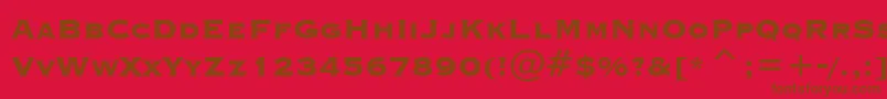 フォントCopperplateGothicHeavyBt – 赤い背景に茶色の文字