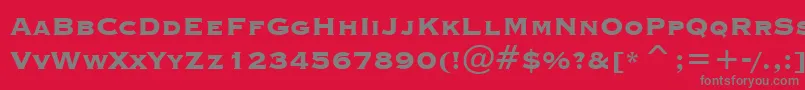 フォントCopperplateGothicHeavyBt – 赤い背景に灰色の文字
