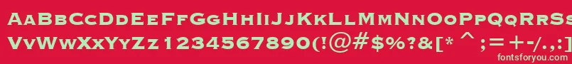 フォントCopperplateGothicHeavyBt – 赤い背景に緑の文字