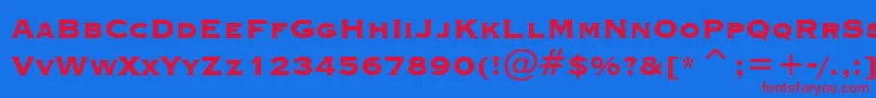 CopperplateGothicHeavyBt Font – Red Fonts on Blue Background