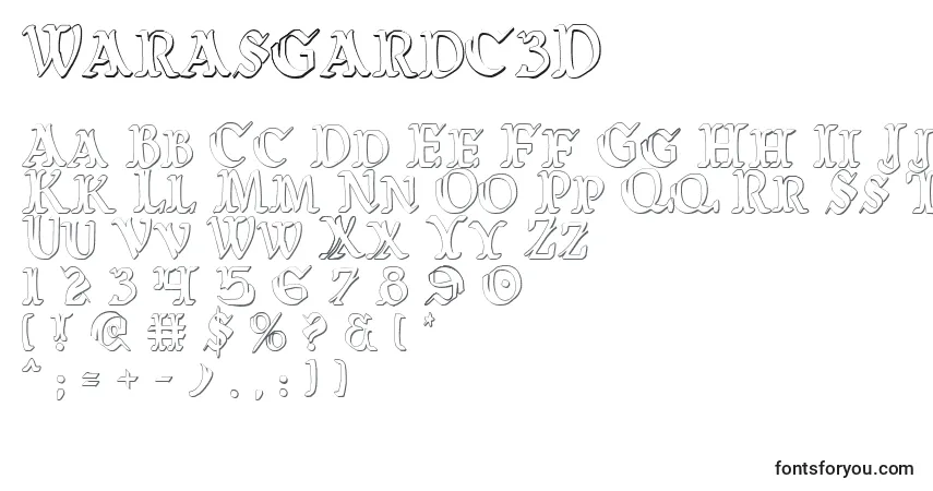 A fonte Warasgardc3D – alfabeto, números, caracteres especiais