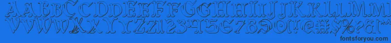 Warasgardc3D Font – Black Fonts on Blue Background