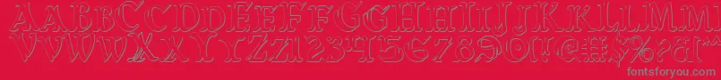 Warasgardc3D Font – Gray Fonts on Red Background