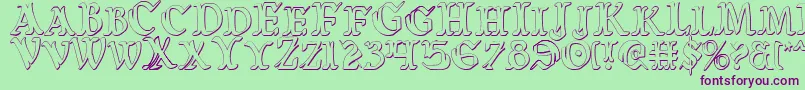 Warasgardc3D Font – Purple Fonts on Green Background