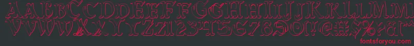 Warasgardc3D Font – Red Fonts on Black Background