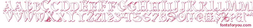 フォントWarasgardc3D – 白い背景に赤い文字