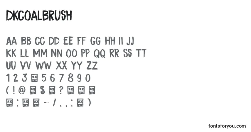 Czcionka DkCoalBrush – alfabet, cyfry, specjalne znaki