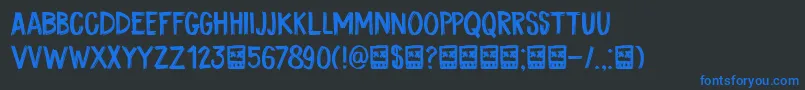DkCoalBrush-fontti – siniset fontit mustalla taustalla