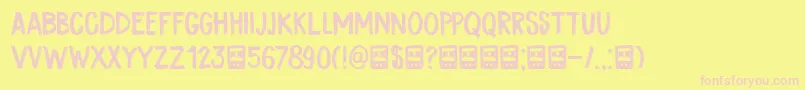 DkCoalBrush Font – Pink Fonts on Yellow Background