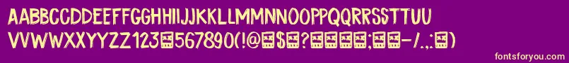 fuente DkCoalBrush – Fuentes Amarillas Sobre Fondo Morado