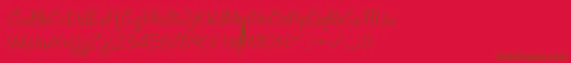 Libbysc2 Font – Brown Fonts on Red Background
