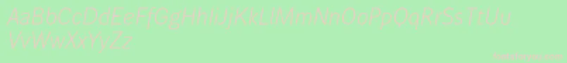 Wendelinreduced46leichtkursiv-Schriftart – Rosa Schriften auf grünem Hintergrund