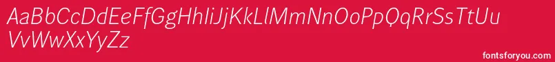 Wendelinreduced46leichtkursiv Font – White Fonts on Red Background