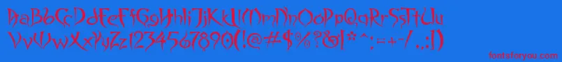 Spyced Font – Red Fonts on Blue Background