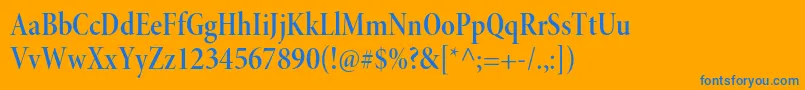 MinionproSemiboldcndisp Font – Blue Fonts on Orange Background