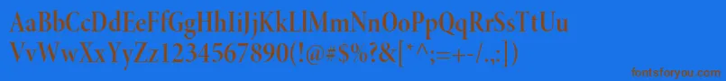 MinionproSemiboldcndisp Font – Brown Fonts on Blue Background