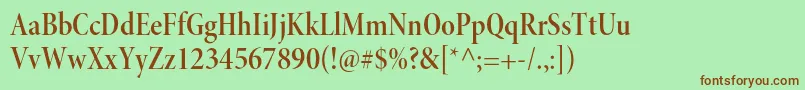 MinionproSemiboldcndisp Font – Brown Fonts on Green Background