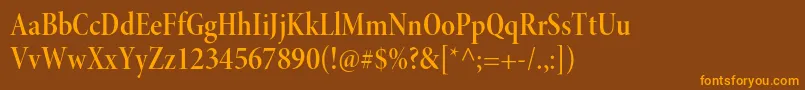 MinionproSemiboldcndisp Font – Orange Fonts on Brown Background