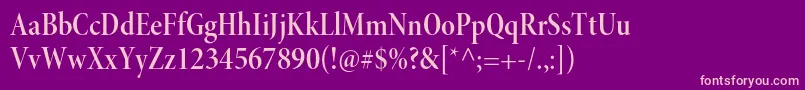 MinionproSemiboldcndisp Font – Pink Fonts on Purple Background