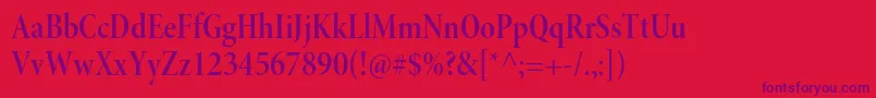 MinionproSemiboldcndisp Font – Purple Fonts on Red Background