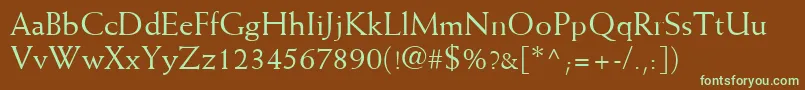 Шрифт WeissLt – зелёные шрифты на коричневом фоне
