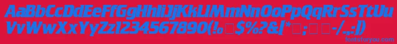 CrilleeBold Font – Blue Fonts on Red Background