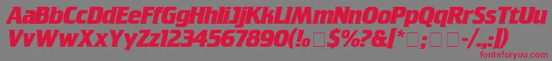 フォントCrilleeBold – 赤い文字の灰色の背景