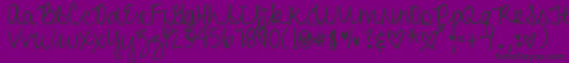 DjbHeartAttack2-Schriftart – Schwarze Schriften auf violettem Hintergrund