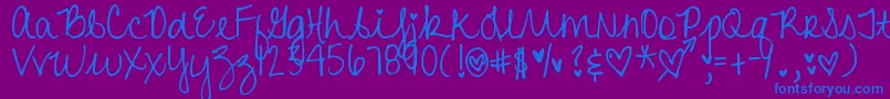 Шрифт DjbHeartAttack2 – синие шрифты на фиолетовом фоне