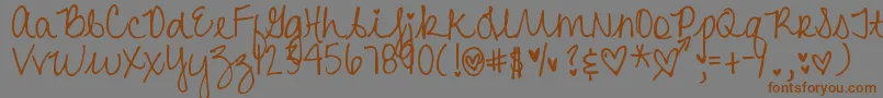 DjbHeartAttack2 Font – Brown Fonts on Gray Background