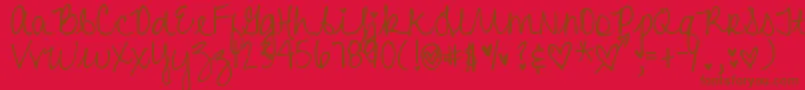 Fonte DjbHeartAttack2 – fontes marrons em um fundo vermelho