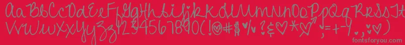 DjbHeartAttack2 Font – Gray Fonts on Red Background