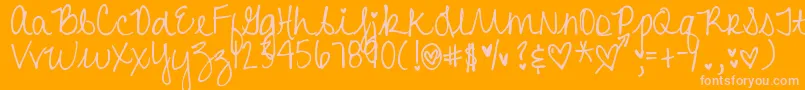 DjbHeartAttack2 Font – Pink Fonts on Orange Background