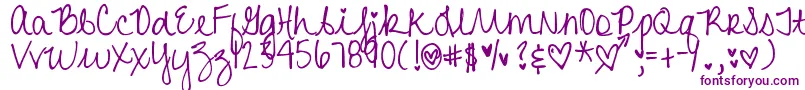 DjbHeartAttack2 Font – Purple Fonts on White Background