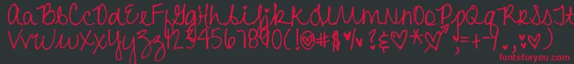 Weitere Informationen zur DjbHeartAttack2-Schriftart DjbHeartAttack2-Schriftart – Rote Schriften auf schwarzem Hintergrund