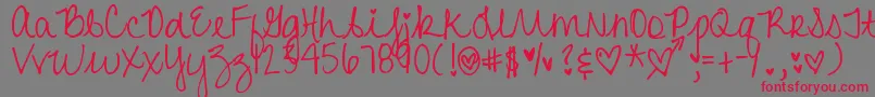 DjbHeartAttack2 Font – Red Fonts on Gray Background