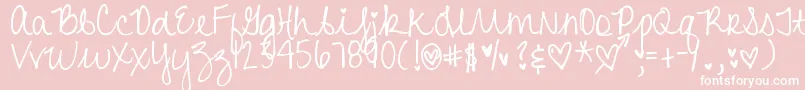 Fonte DjbHeartAttack2 – fontes brancas em um fundo rosa